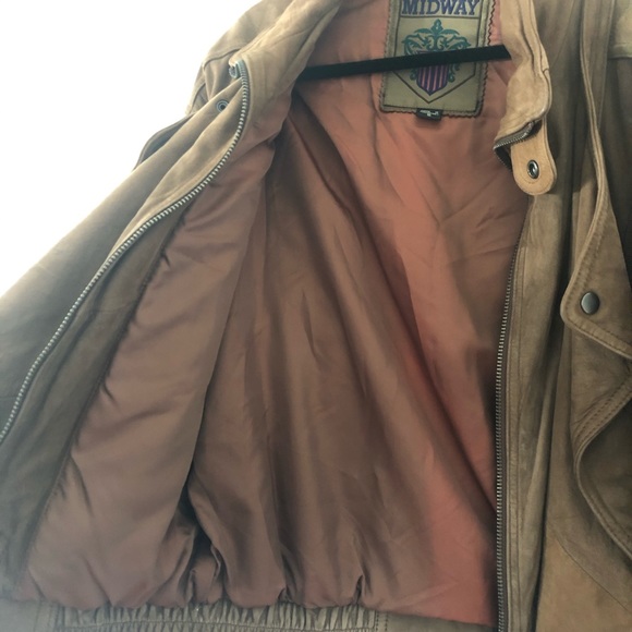VINTAGE LIKE NEW Midway Leather Bomber Jacket - Picture 3 of 5